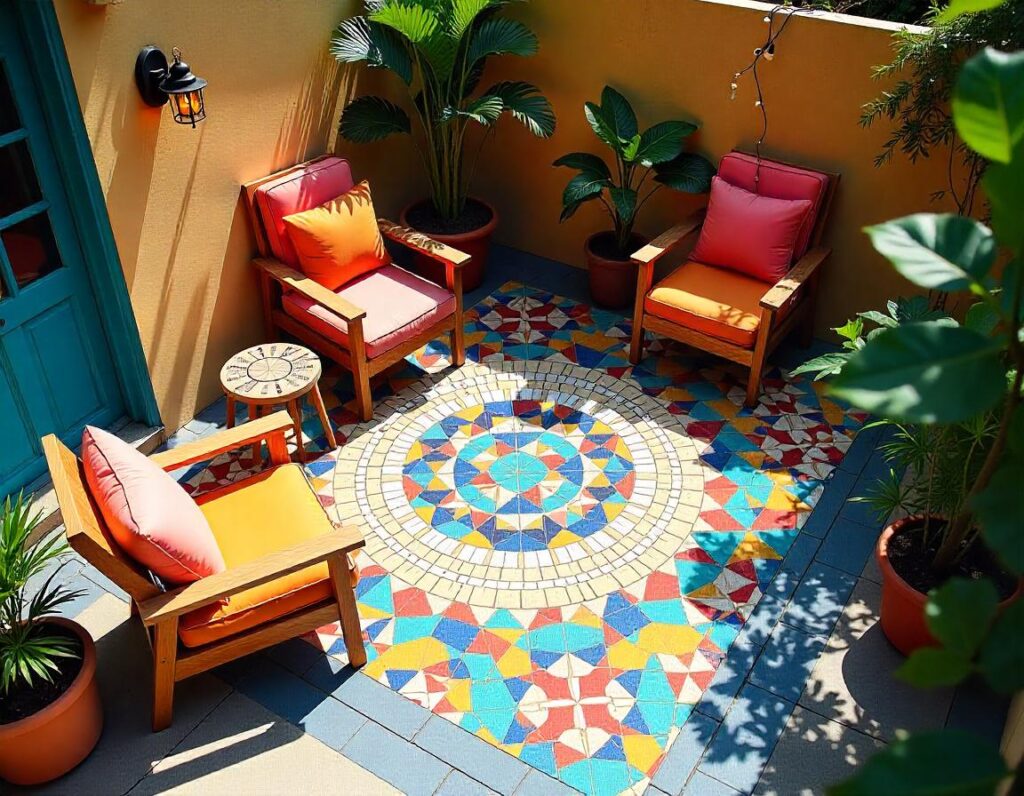 Concrete-Patio-with-Colorful-Tile-Accents-backyard-patio-design-idea-20