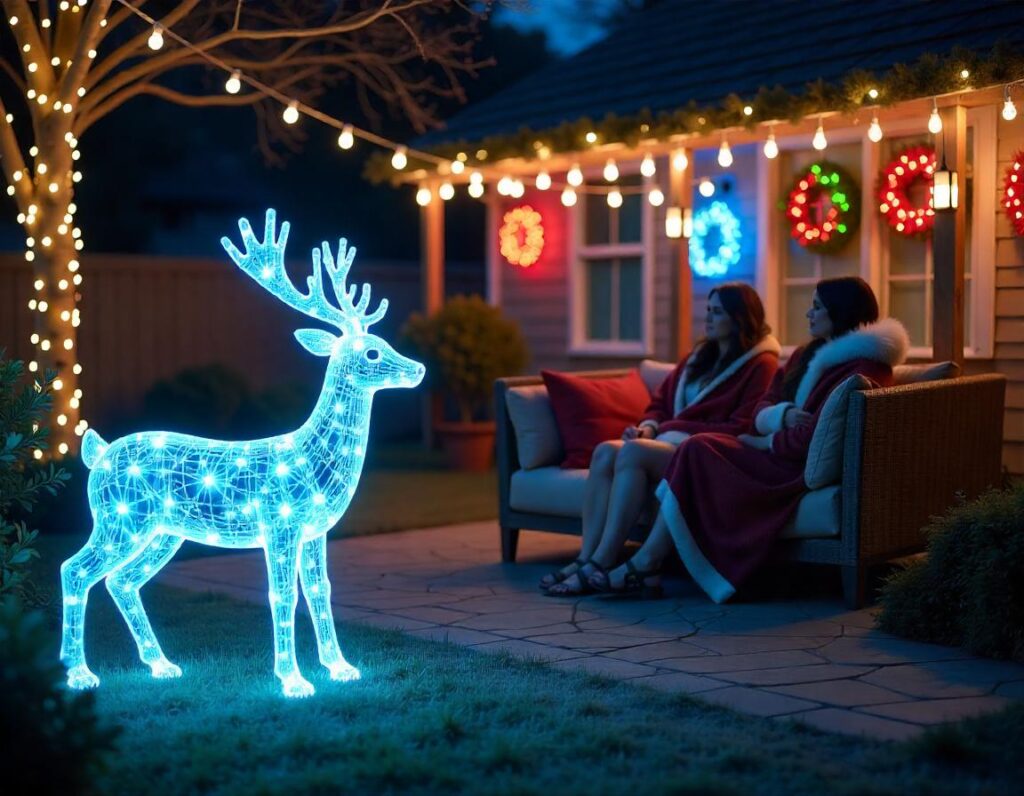 Patio-with-Lighted-Reindeer-Figures-christmas-decoration-idea-12