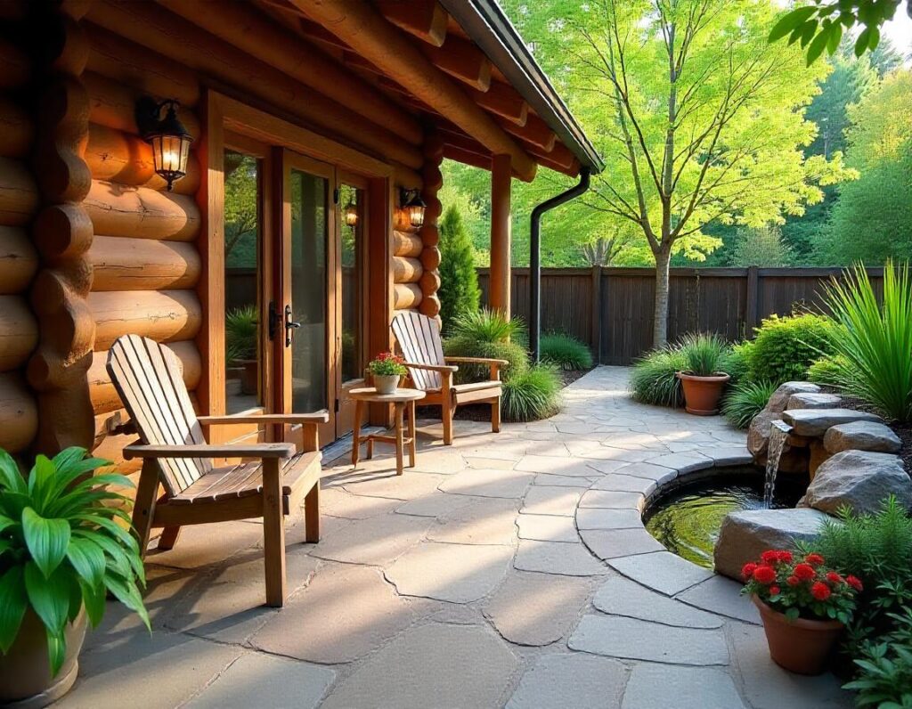 Rustic-Stone-Patio-with-Water-Feature-attached-to-house-design-idea-21