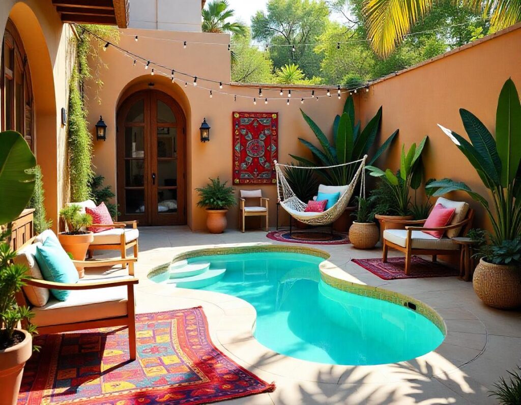 Bohemian-Patio-with-Pool-and-Hammocks-design-idea-11