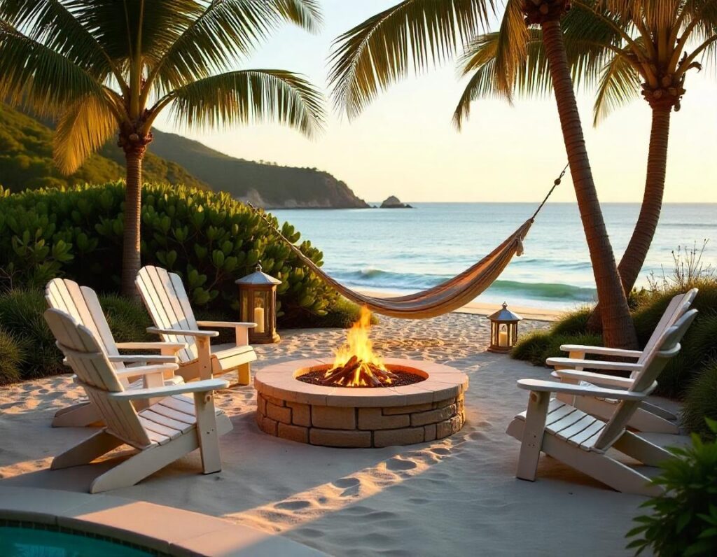 Coastal-Patio-with-Fire-Pit-and-Sand-Base-design-idea-18