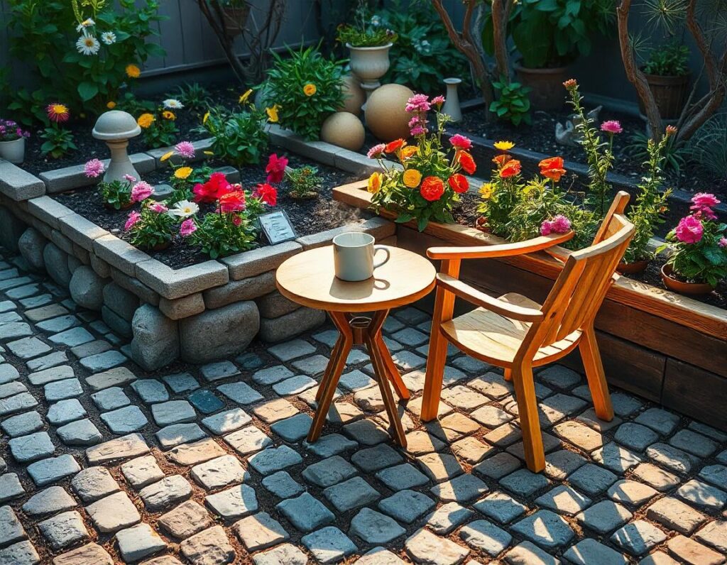 Cobblestone-Patio-with-Raised-Garden-Bed-design-idea-17