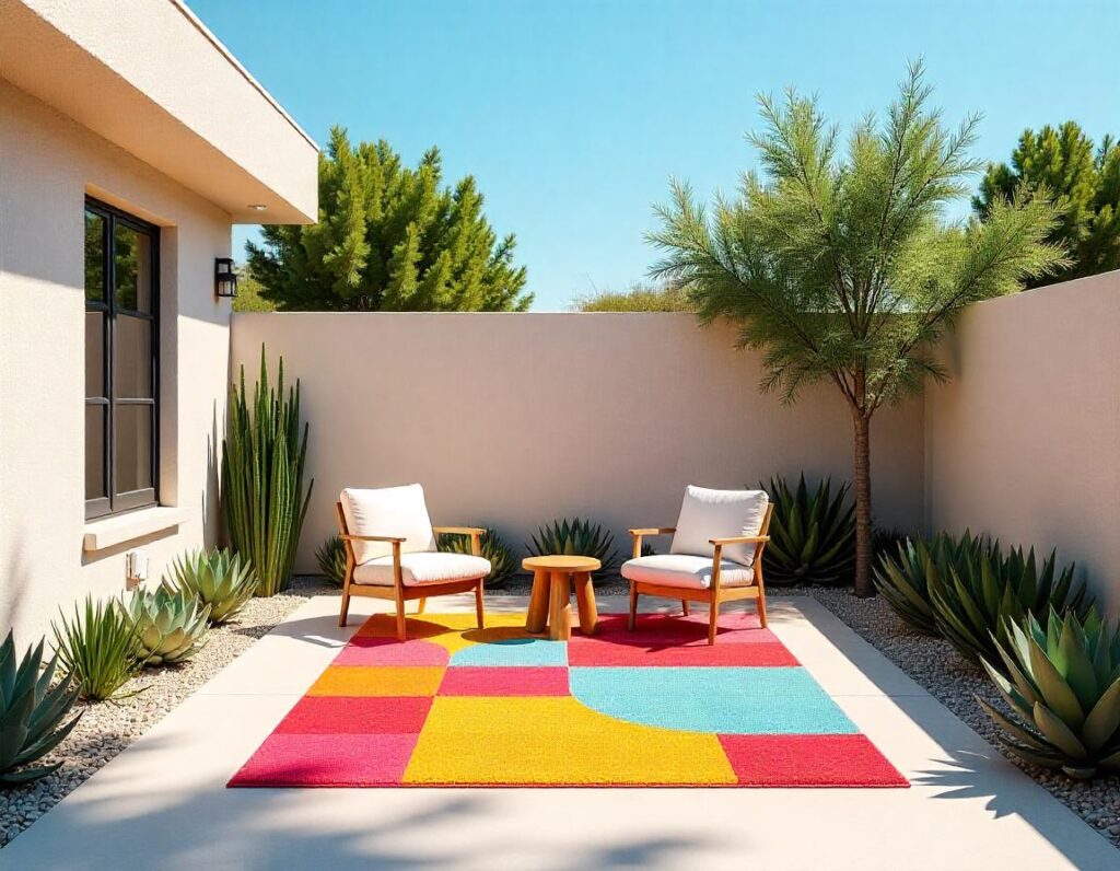 Concrete-Patio-with-Outdoor-Rug-and-Furniture-design-idea-21