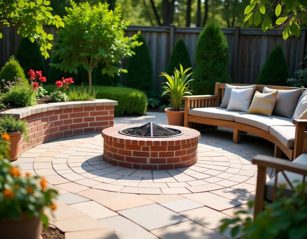 Curved-Stone-Patio-with-Brick-Fire-Pit-design-idea-16