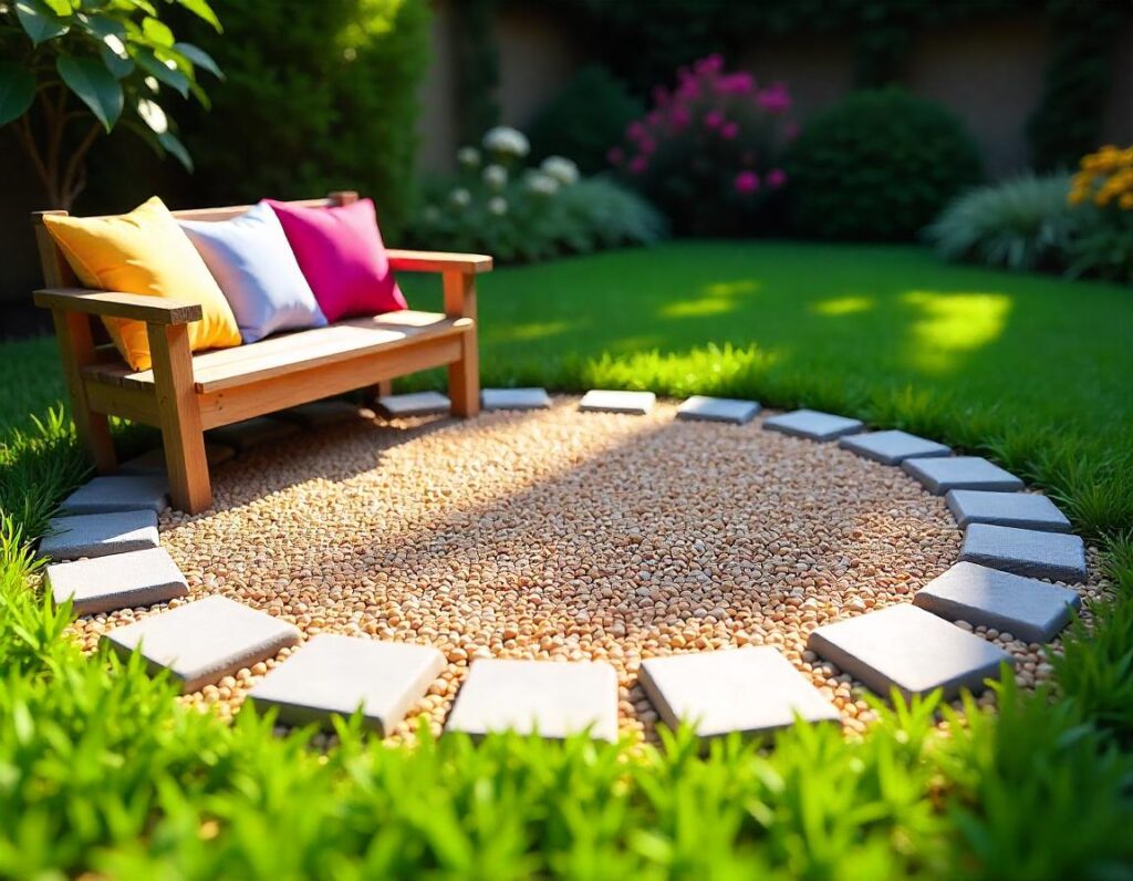 DIY-Stone-Circle-Patio-with-Bench-design-idea-18