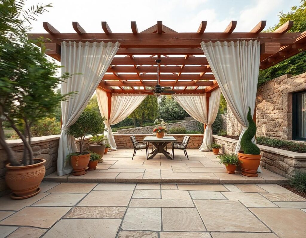 Elevated-Stone-Patio-with-Pergola-Style-Gazebo-design-idea-4