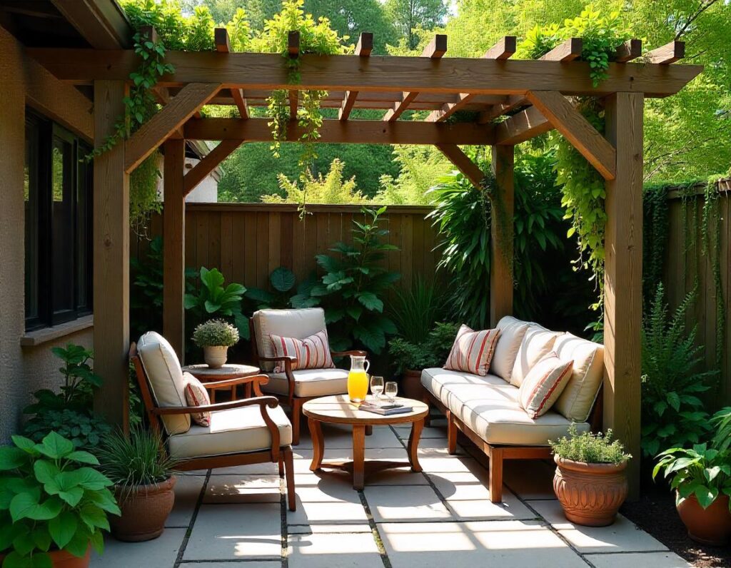 Flagstone-Patio-with-Pergola-and-Hanging-Plants-design-idea-18