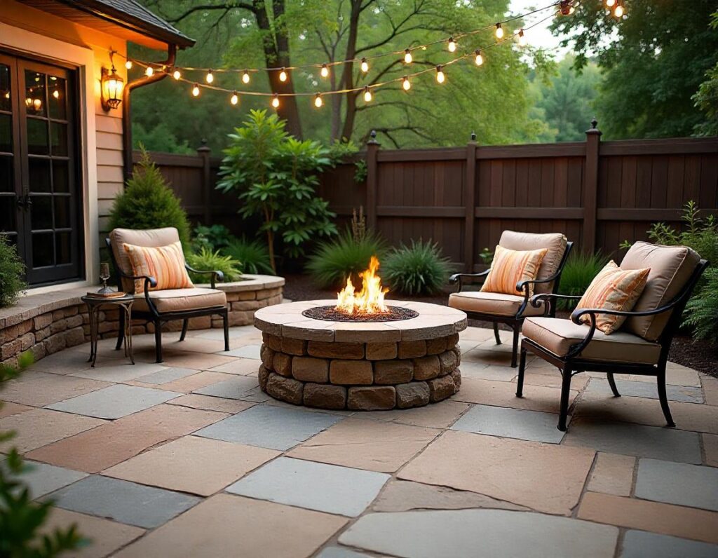 Flagstone-Patio-with-Rustic-Fire-Pit-design-idea-2