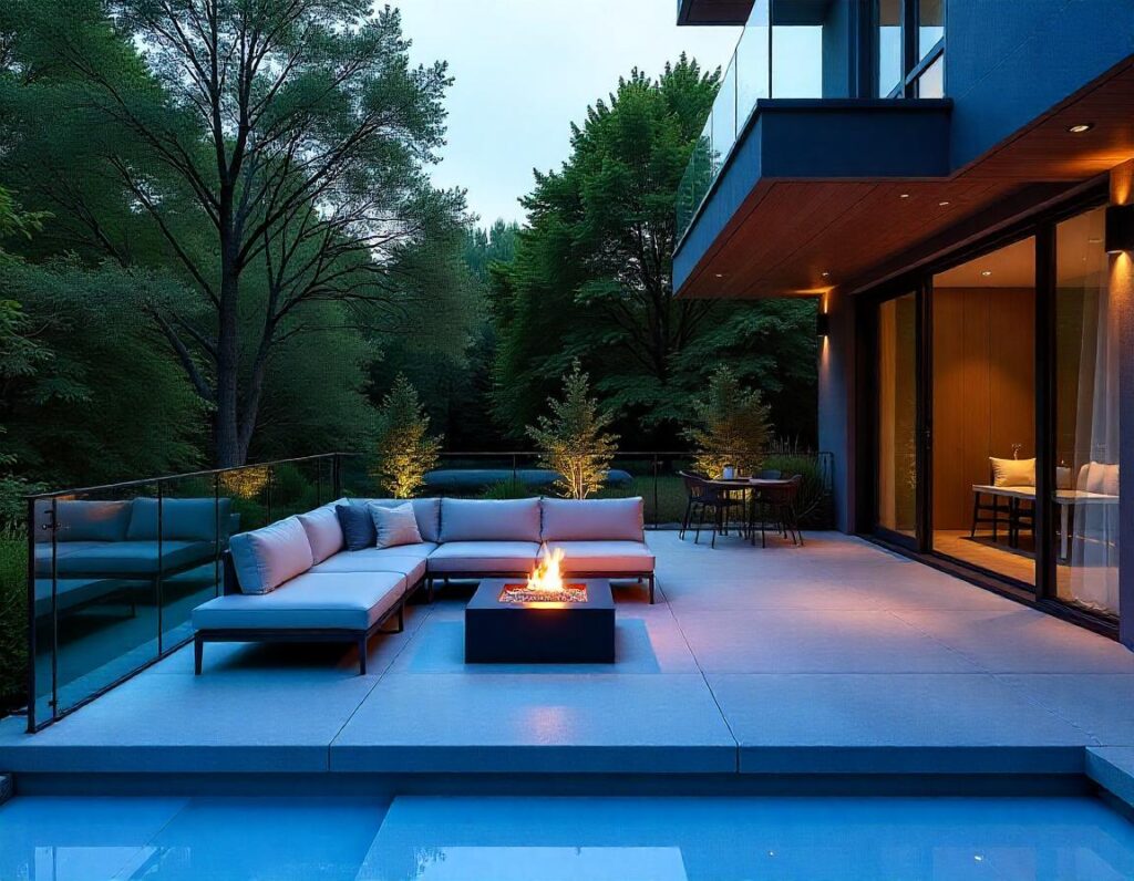 Modern-Raised-Concrete-Patio-with-Glass-Railing-design-idea-1