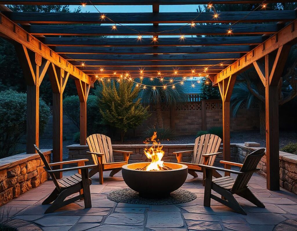 Natural-Stone-Patio-with-Pergola-and-Fire-Bowl-design-idea-20