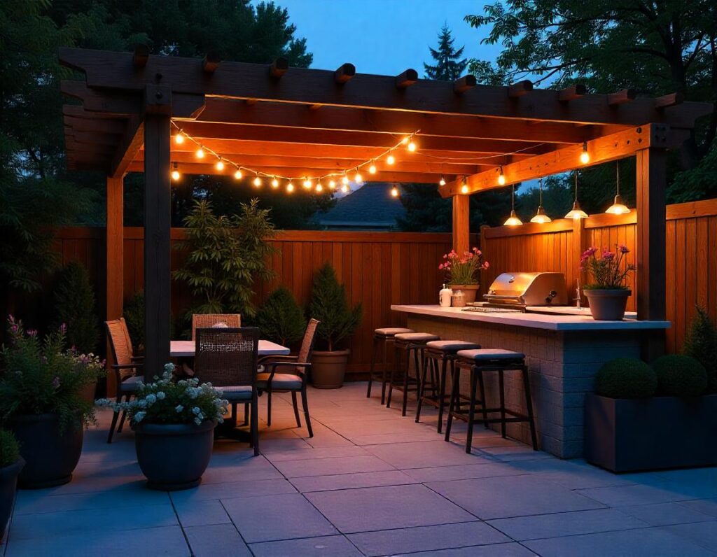 Outdoor-Kitchen-with-Pergola-and-String-Lights-design-idea-6