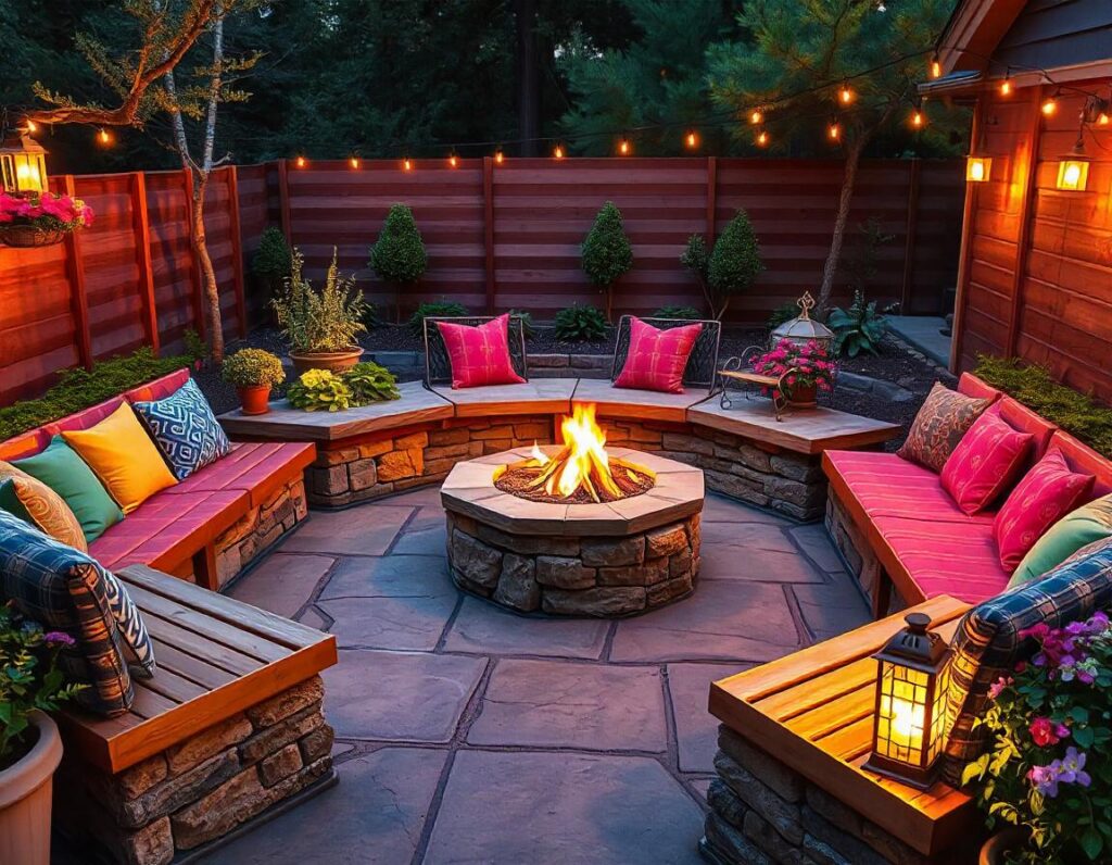 Patio-with-Fire-Pit-and-Built-In-Benches-design-idea-14