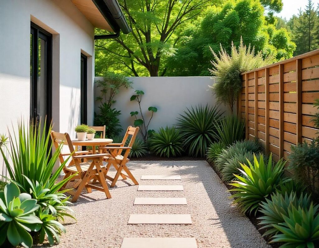 Patio-with-Gravel-Pathway-and-Folding Chairs-budget-design-idea-21