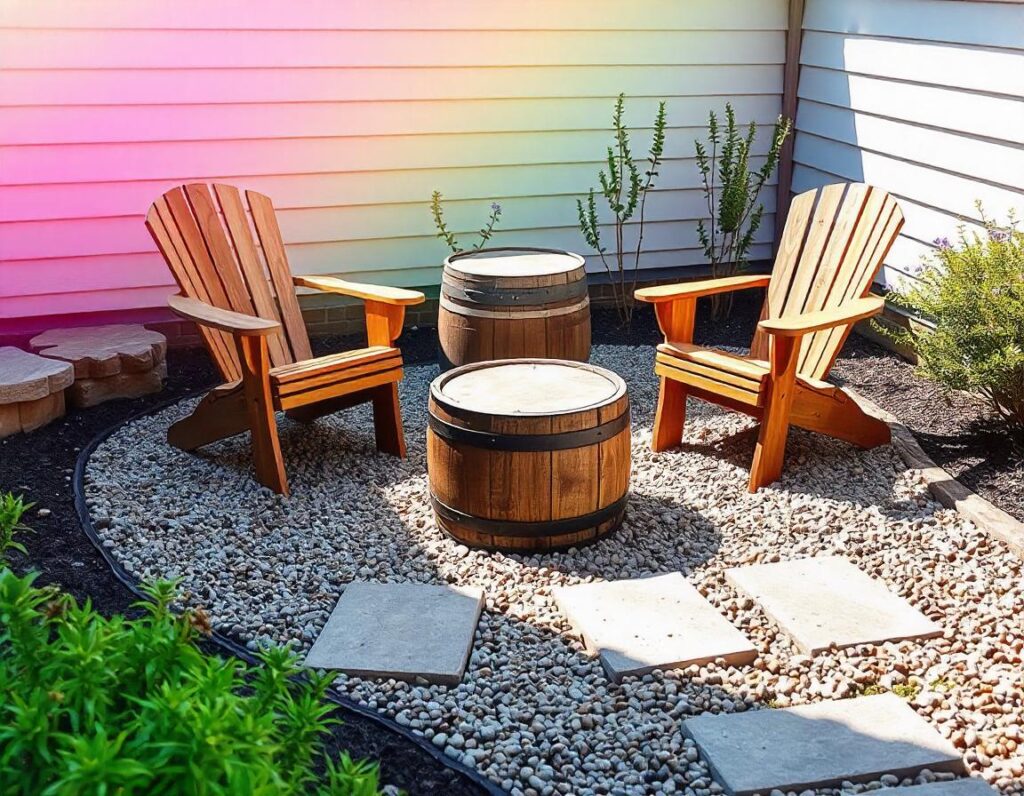 Pea-Gravel-Patio-with-Adirondack-Chairs-design-idea-5