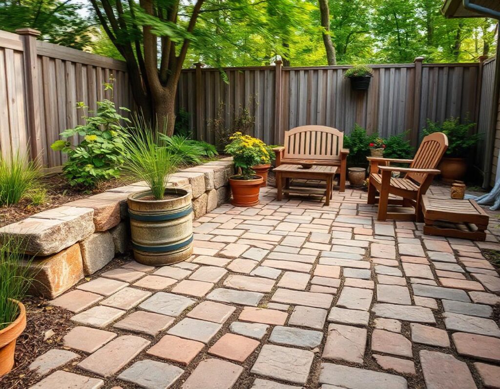 Reclaimed-Brick-and-Stone-Patio-with-Planters-design-idea-21