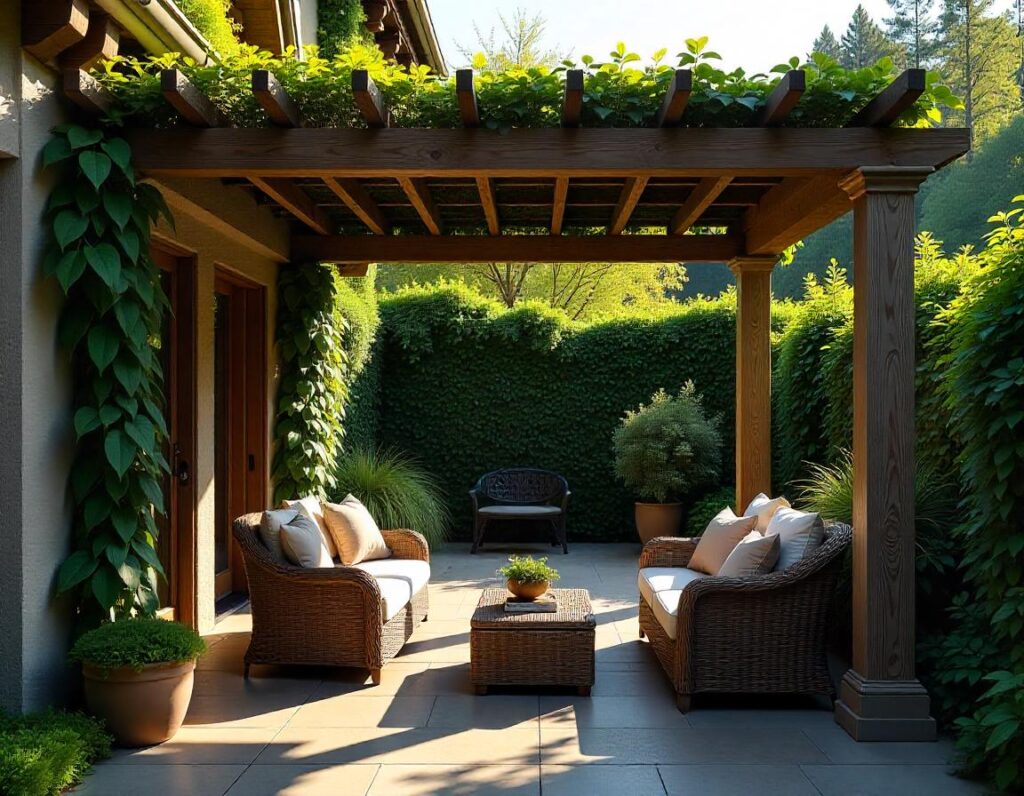 Rustic-Pergola-with-Wooden-Beams-design-idea-1