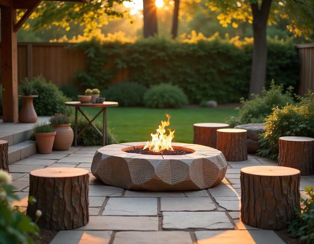 Rustic-Stone-Patio-with-Boulder-Fire-Pit-design-idea-10