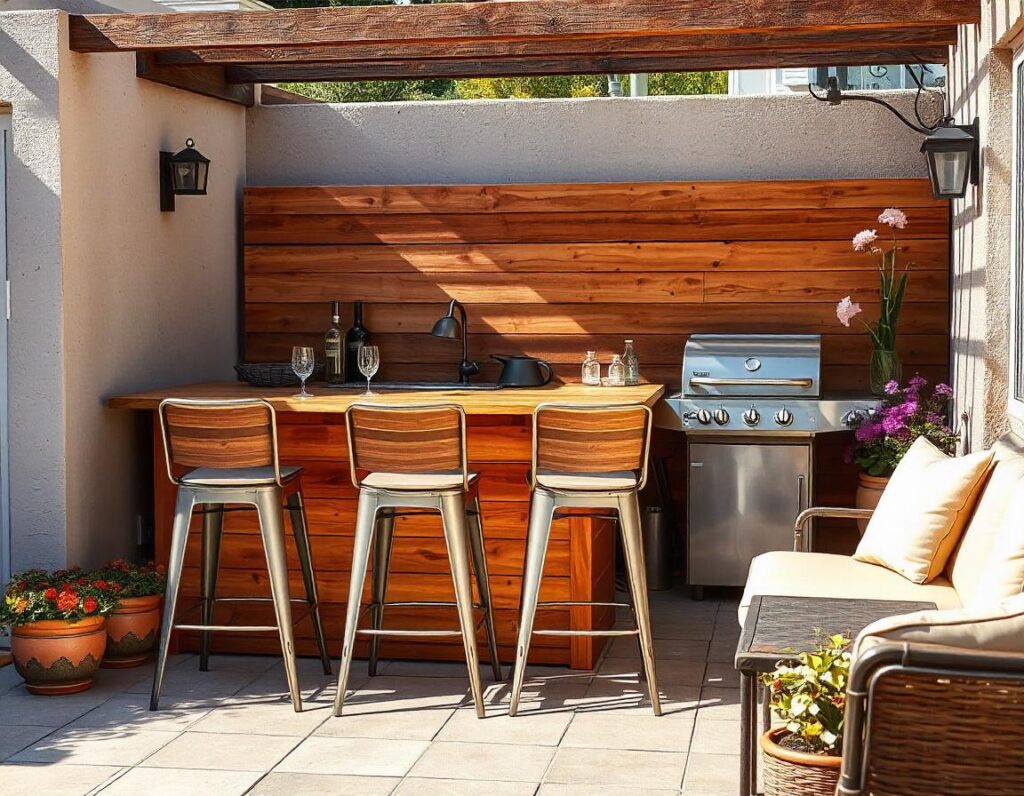 Small-Outdoor-Kitchen-with-Bar Seating-design-idea-17