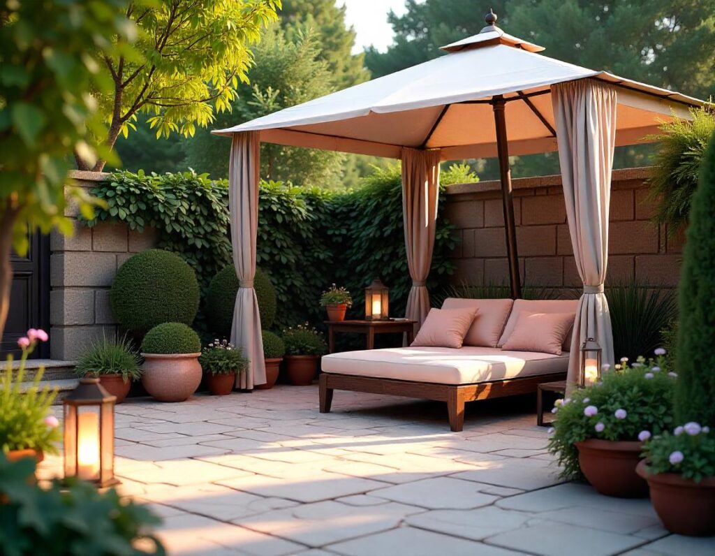 Small-Stone-Patio-with-Compact-Gazebo-design-idea-8