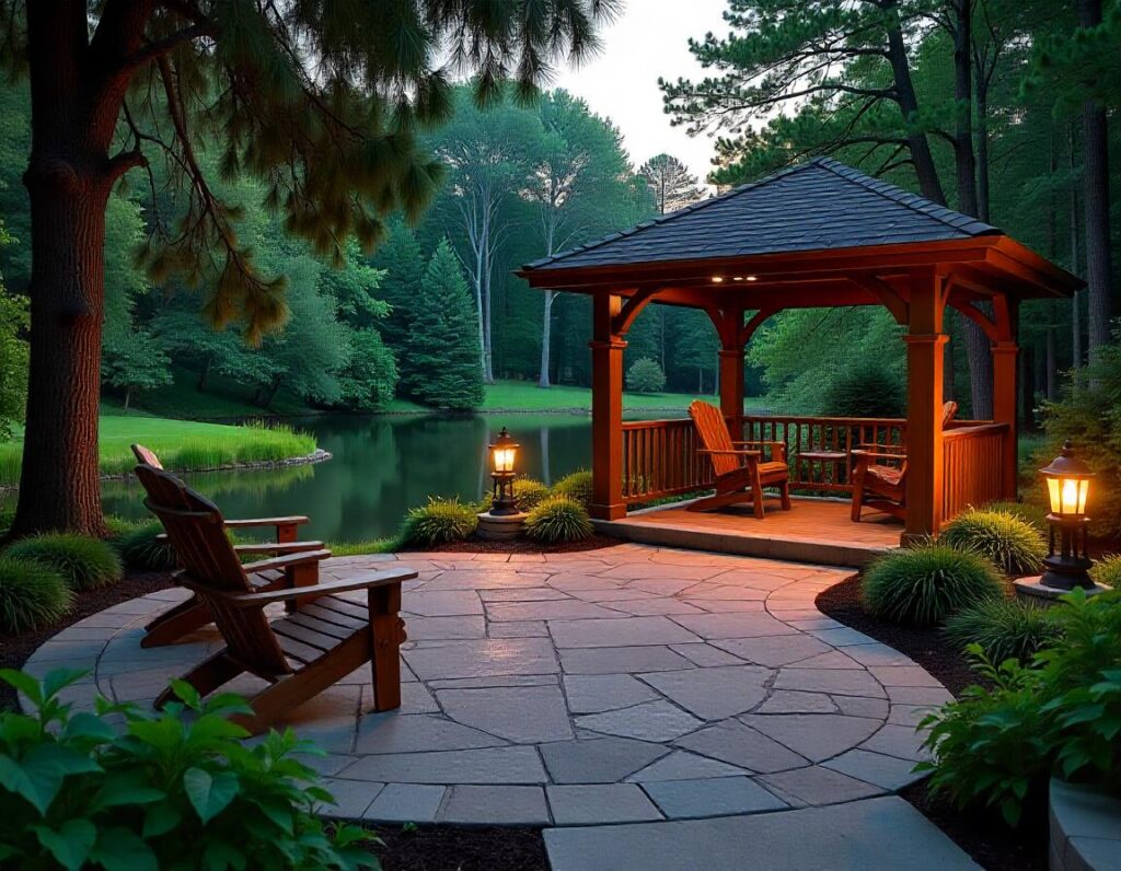 Stone-Patio-with-Gazebo-Overlooking-a-Pond-design-idea-13