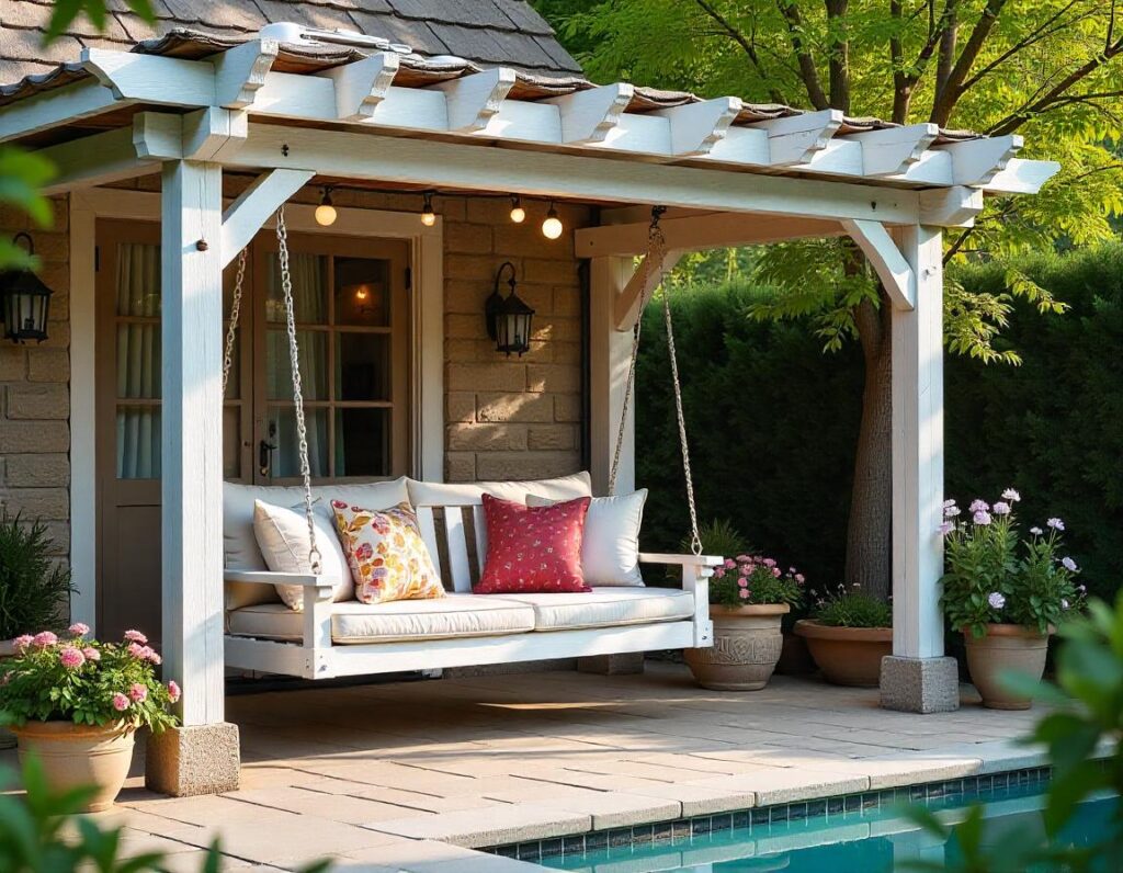 Stone-Patio-with-Gazebo-and-Swing-Bench-design-idea-16