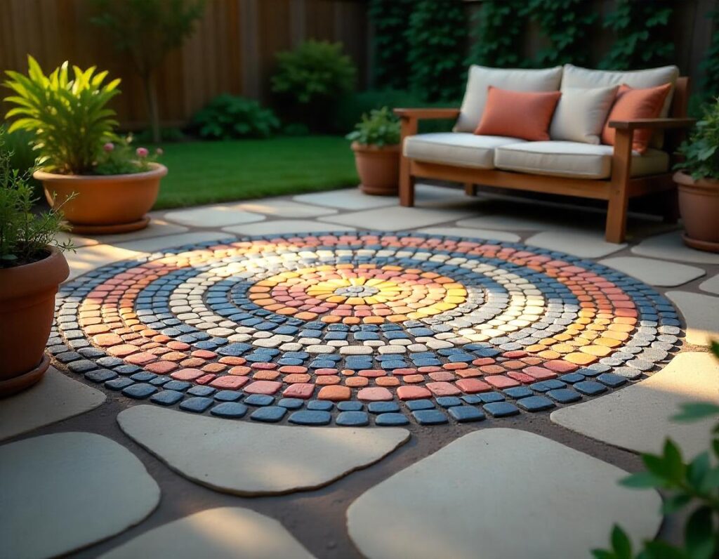 Stone-Patio-with-Mosaic-Design-idea-11