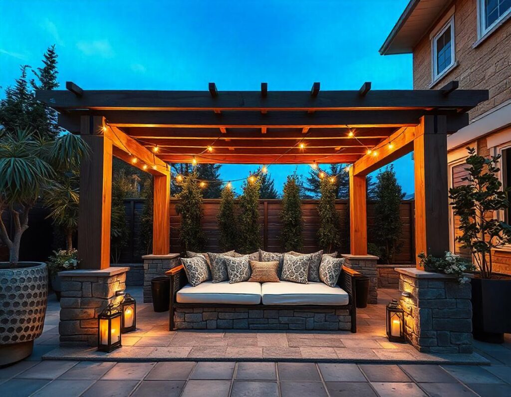 Stone-Patio-with-Pergola-and-Daybed-design-idea-19