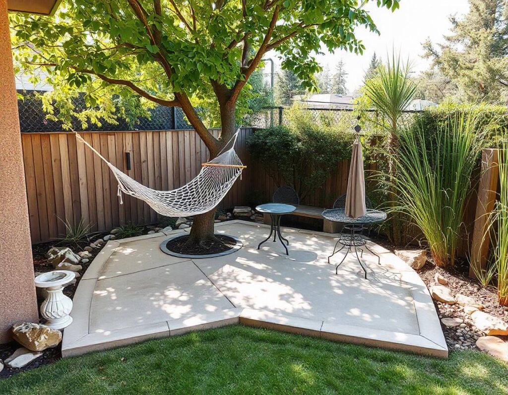 Triangular-Concrete-Patio-with-Hammock-design-idea-9