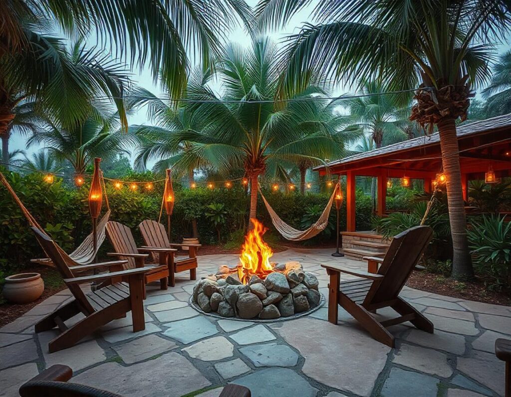 Tropical-Patio-with-a-Fire-Pit-and-Hammocks-design-idea-10