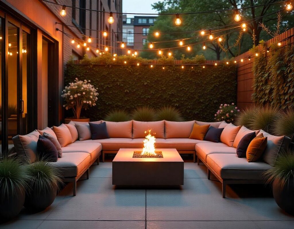 Urban-Patio-with-Fire-Pit-and-Planters-design-idea-11